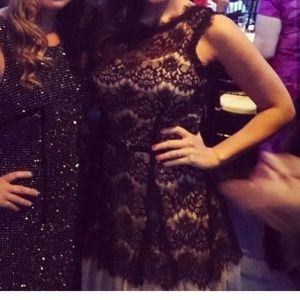 Lace overlay tulle dress